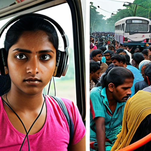 Home 4 **
A comparison visual. On the left, wired headphones tangled in a mess, maybe on a bus, suggesting inconvenience. On the right, wireless earbuds being used effortlessly during a run, showcasing freedom. The background should reflect typical daily life scenarios in Bangladesh.
**
