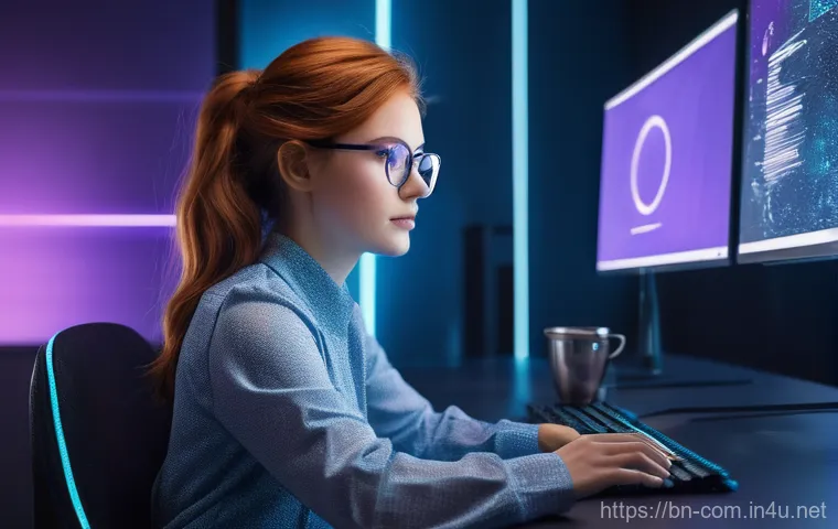 컴퓨터 바이오스 업데이트 가이드 - **Prompt 1: "A young, determined female software engineer, mid-20s, with short, stylish auburn hair ...
