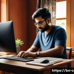 컴퓨터 업그레이드 vs 새 PC 구매 - A detailed and realistic workspace scene showing a Bengali man in his 30s upgrading his desktop comp...